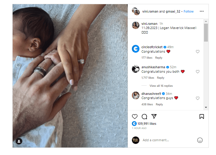 Glenn Maxwell Became Father